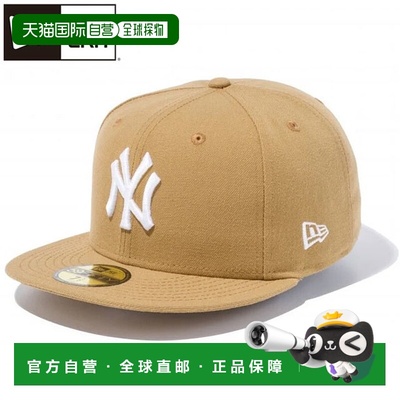日本直邮New Era Cap Fitted 59FIFTY 纽约洋基队小麦色 x 白色帽