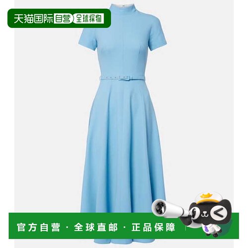 香港直邮EMILIA WICKSTEAD 女士 Camilla crêpe 羊毛中长连衣裙