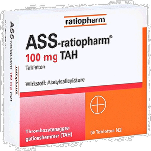 欧洲直邮德国药房ratiopharm乙酰水杨酸100mg血栓溶血药片50粒