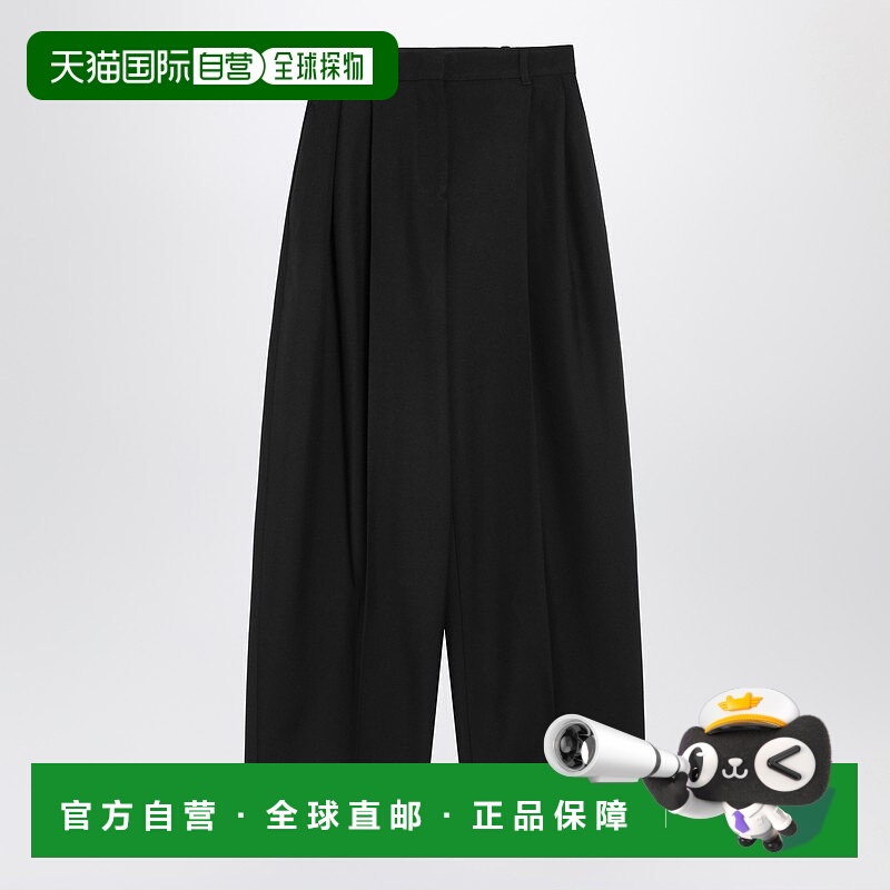 1h可退 香港直邮Jacquemus 女士 黑色宽松褶裥裤子 25HPAW00615AW