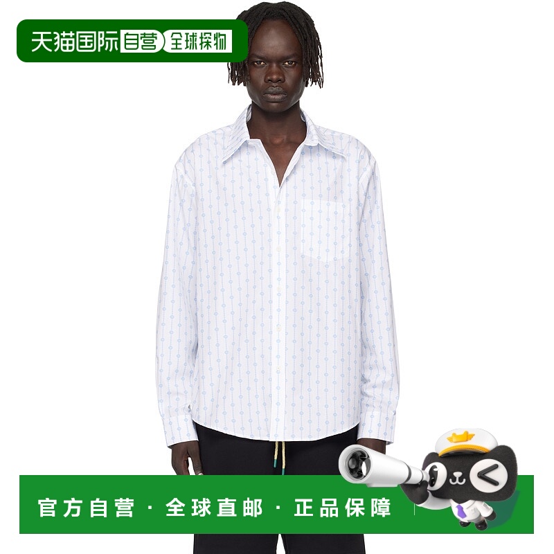 香港直邮潮奢 Casablanca 男士 白色 Printed Monogram Oxford 衬