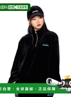 韩国直邮diadora 女士运动卫衣/套头衫D2322LFT05BLK长袖帽衫