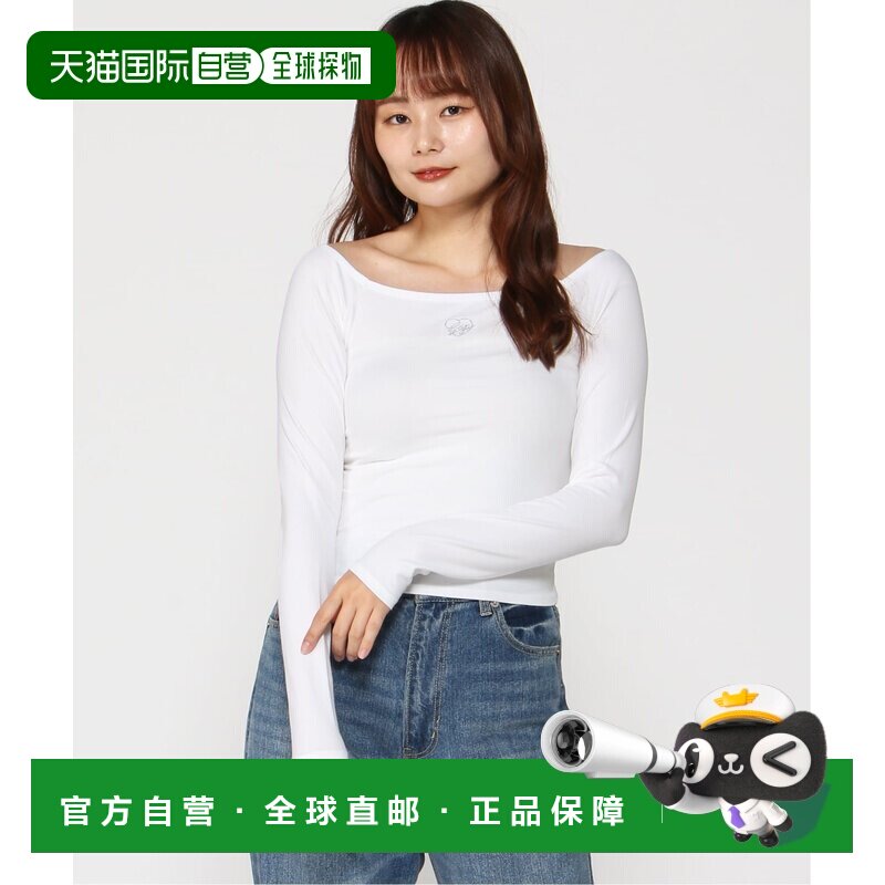 日本直邮GAP 日本产白色圆领落肩短袖T恤印LOGO长袖图片