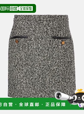 1h可退 香港直邮MaxMara 麦斯玛拉 女士 Cosa 羊毛混纺花呢迷你半