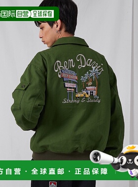 1h可退 日本直邮BEN DAVIS 男/女装 棉质刺绣棒球夹克 半拉链 复