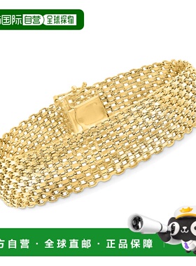 自营 Ross-Simons 意大利 14kt 黄金 Bismark-Link 手链 - 7 英寸