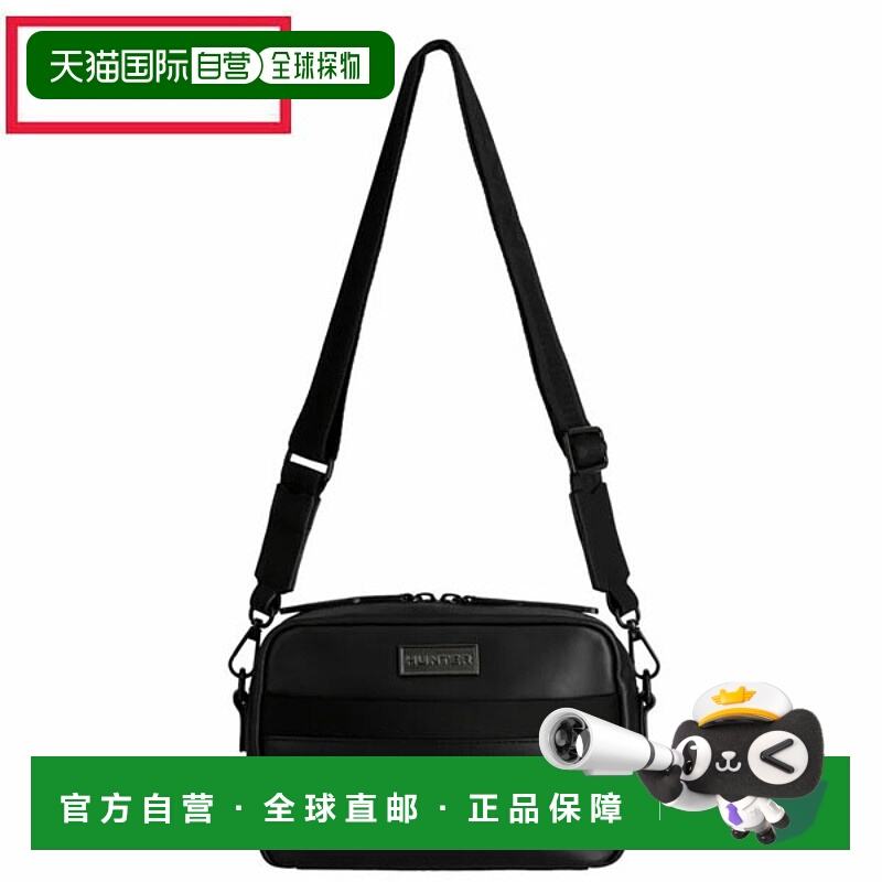 日本直邮Hunter 皮革氯丁橡胶斜挎单肩包黑色 (UBX5525LHR-BLK)