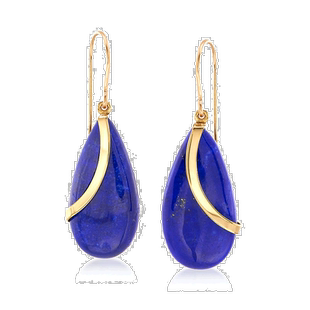 自营 Ross-Simons 青金石和 14 克拉黄金泪珠耳环 美国奥莱直发