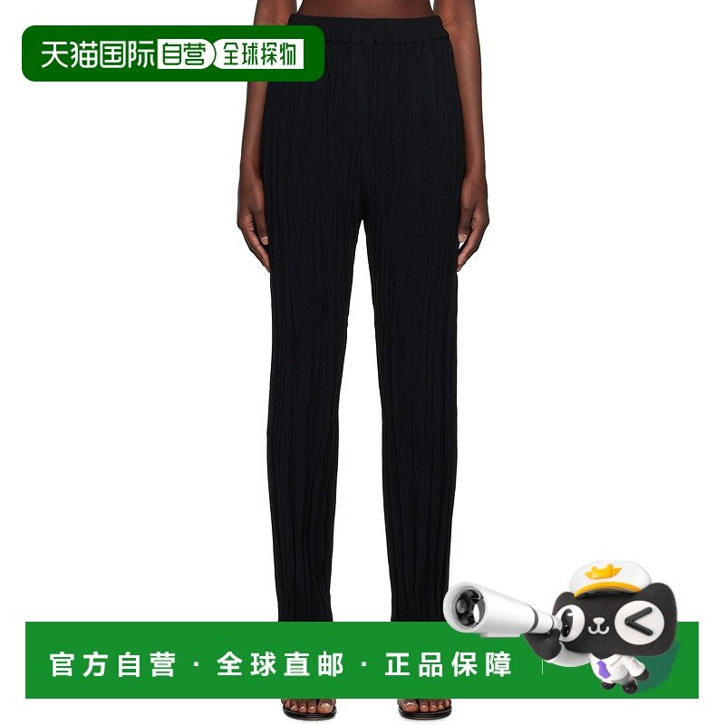 1h可退 香港直邮潮奢 BITE 女士 黑色 Maisie Plisse 长裤 116358