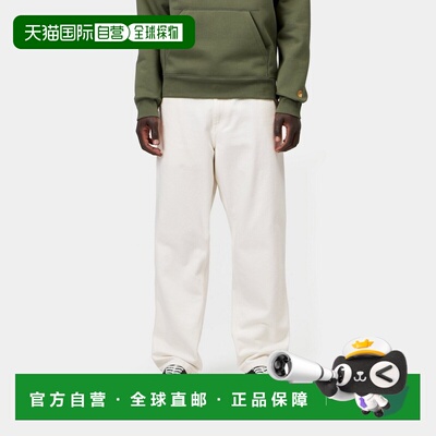 自营欧洲直邮Carhartt WIP Single Knee男士白色棉质直筒工装裤