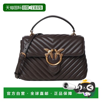 香港直邮PINKO 女士单肩包 100044A0GKM12Q AW2026 棕色 翻盖单肩