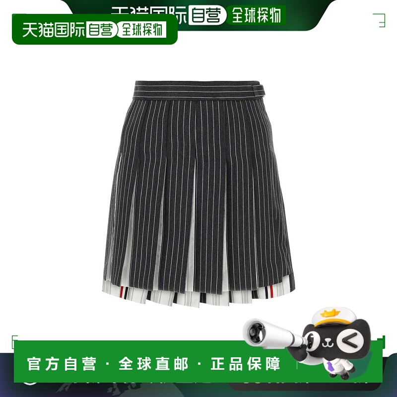 欧洲直邮THOM BROWNE 女士半身裙FGC724AF0330035羊毛百褶裙a字裙