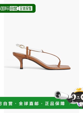 1h可退 香港直邮TOTÊME 女士 双色皮质露跟凉鞋 2338028854WHITET