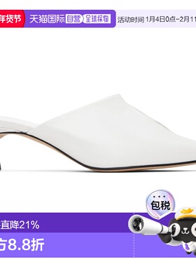 1h可退 香港直邮潮奢 BY FAR 女士 白色 Luciana Creased Calf Le