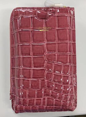 日本直邮VIOLADORO 牛皮亮漆压纹单肩斜跨手机包零钱包随身收纳包