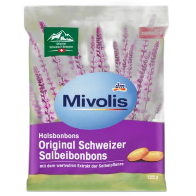 德国Mivolis鼠尾草润喉糖缓解喉咙疼痛止咳125g正品维生素维生素c