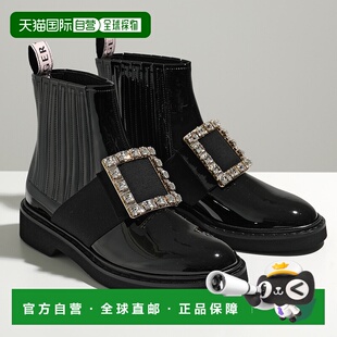 日本直邮ROGER VIVIER 女士时尚短靴VIV RANGERS 水晶扣踝靴 B999