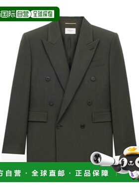 香港直邮Saint Laurent 双排扣西装外套 853433Y405W羊毛