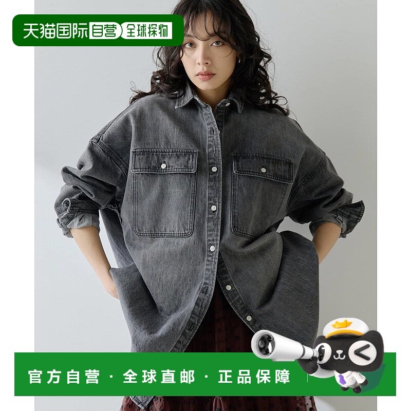 1h可退 日本直邮Whim Gazette 女士棉麻牛仔宽松衬衫 大口袋设计