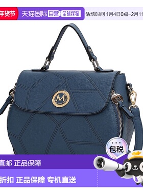 自营mia k collectionMia K的Clementine纯素皮革女式手提包-海军