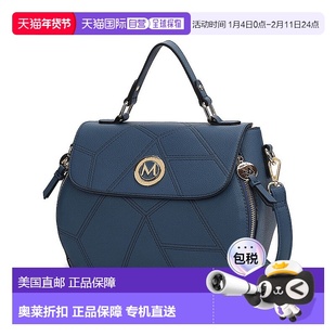 自营mia k collectionMia K的Clementine纯素皮革女式手提包-海军
