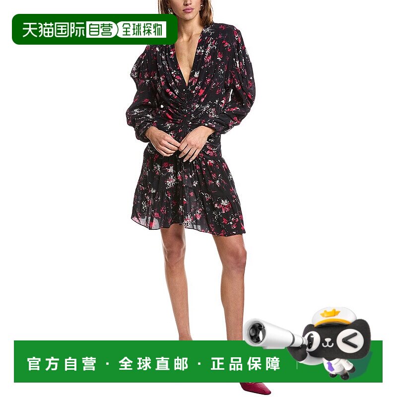 自营 IRO Diplo丝绸混纺迷你连衣裙-黑色 美国奥莱直发