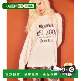 1h可退 日本直邮Candy Stripper 女装 棉质logo印花圆领短袖上衣