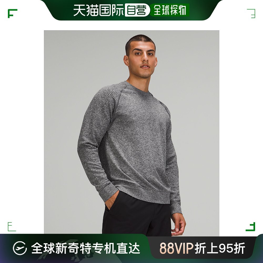 日潮跑腿Lululemon Engineered Warm 长袖圆领衫  Black/ White X 运动/瑜伽/健身/球迷用品 瑜伽t恤 原图主图