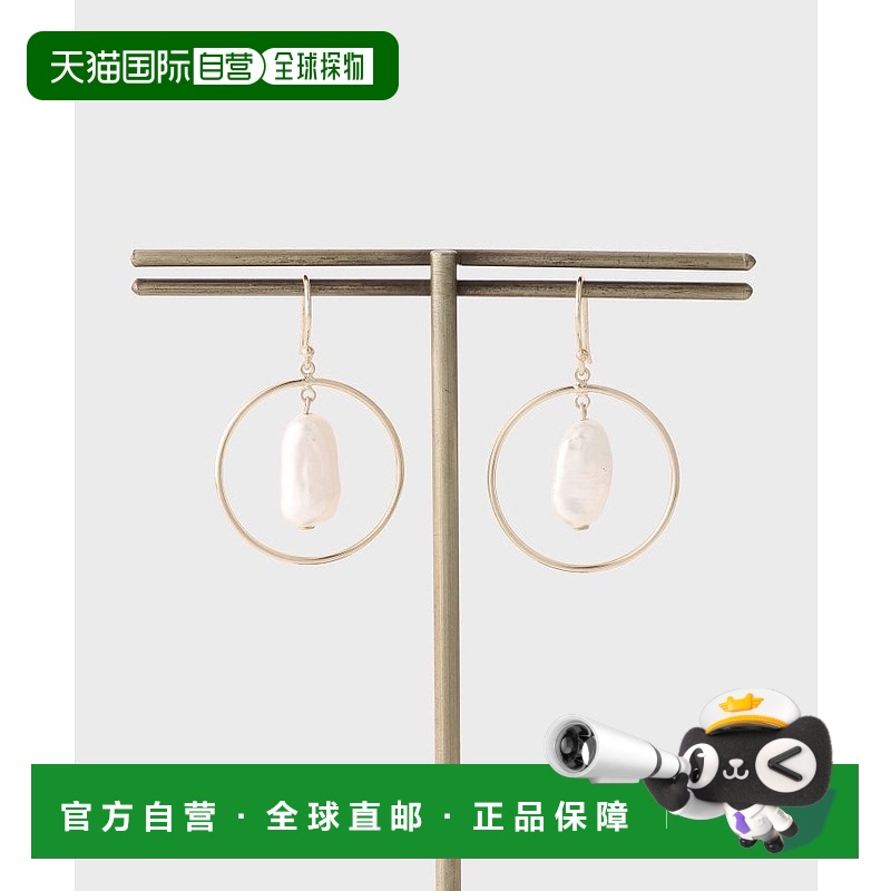 日潮跑腿COCOSHNIK 巴洛克淡水珍珠圈钩耳环 00