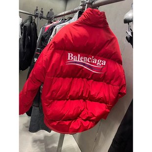 758045  BALENCIAGABalenciaga 男款 红色可乐棉服外套  TYD36