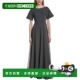 美国奥莱 Neck Ruiz 自营Rene Line Boat grey Chiffon Gown