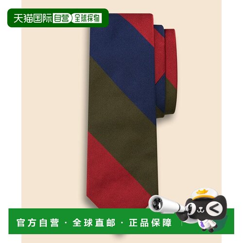 日本直邮BROOKS BROTHERS 男士 真丝三道条纹领带【付后1h可退】