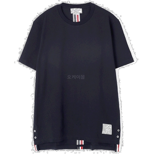 韩国直邮Thom Browne汤姆布朗男款T恤海军圆领MJS056A 00050 415