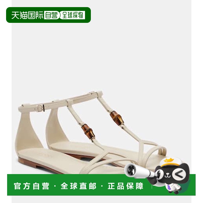 香港直邮Gucci 古驰 女士 竹节皮质凉鞋 white白色 舒适时尚