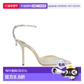 香港直邮Jimmy Choo Saeda 1h可退 水晶裹踝带高跟鞋 SAEDA100BBG