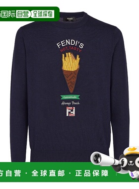 香港直邮FENDI 男士针织毛衣 FZX091ATMWF1AJR SS2025 蓝色 圆领
