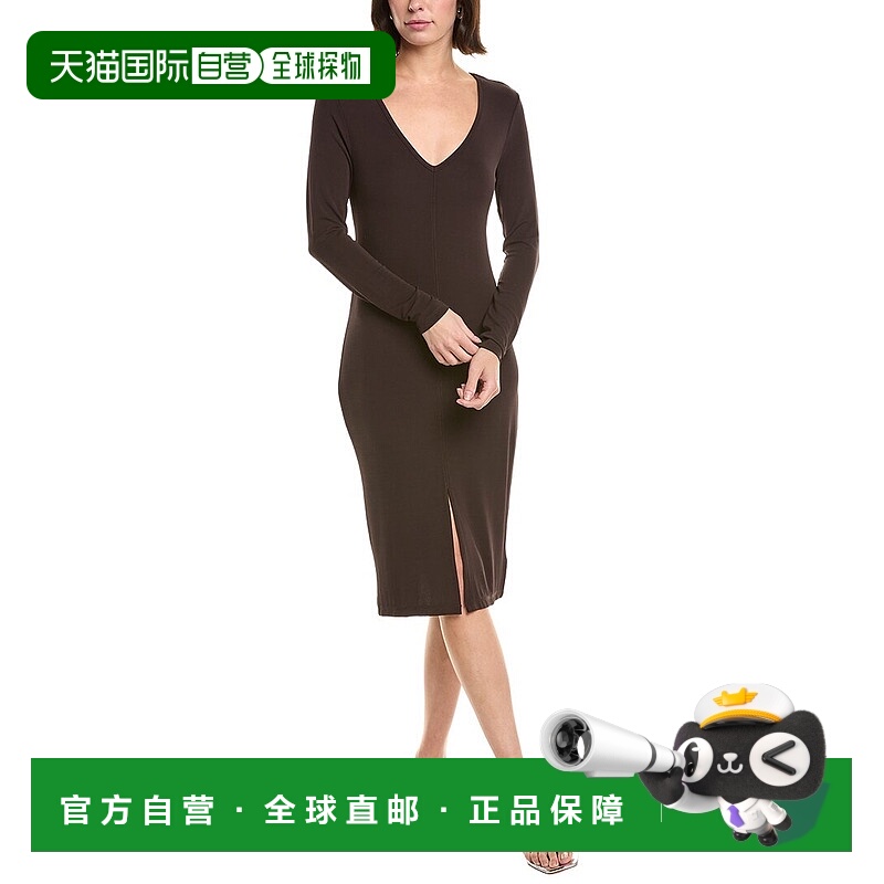 自营James Perse Jersey Shift Dress - black 美国奥莱直发