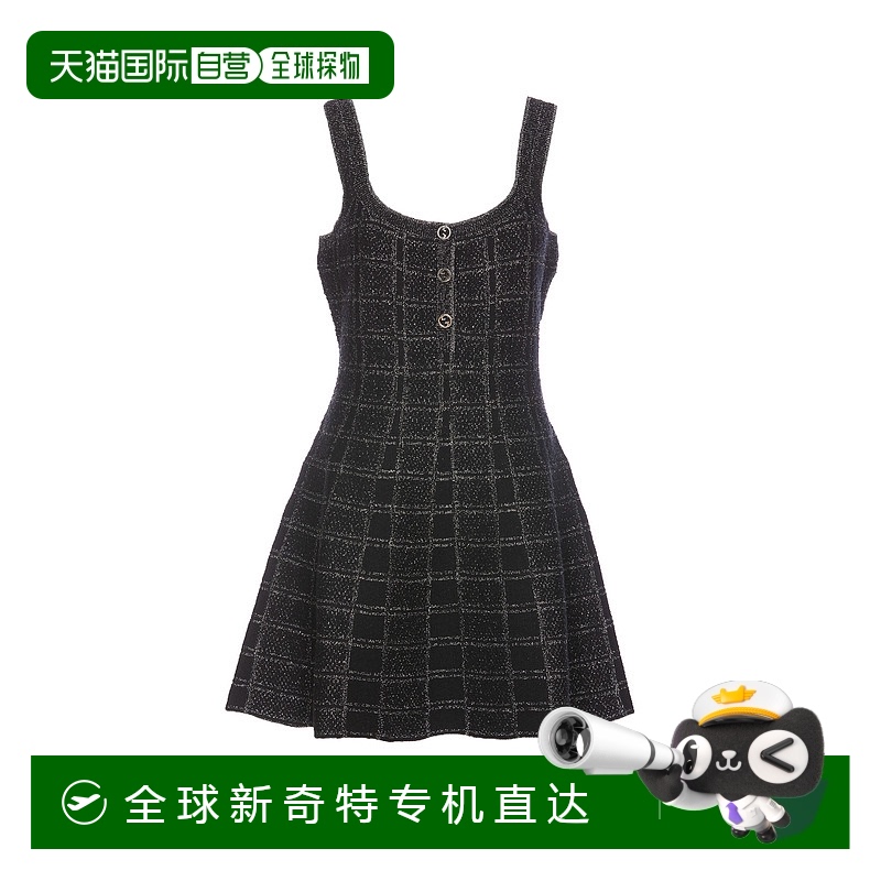 1h可退 香港直邮GUCCI 女士连衣裙 812132XKEDI1138 SS2025 黑色