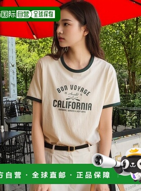 韩国直邮ANEDIT [단독] G Rib Coloration California Half Tshirt_