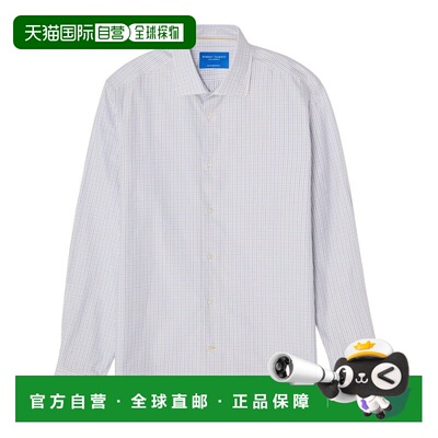 自营Robert Talbott Reynolds迷你Tattersall礼服衬衫-棕色 美国