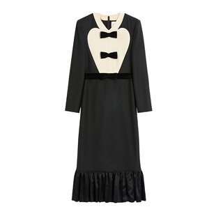 女士连衣裙 长袖 BVADH08VBAUY 黑色 连衣裙 SS2025 VALENTINO