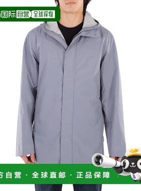 自营 Save The Duck Jas Dacey标志补丁连帽夹克-灰色 美国奥莱直