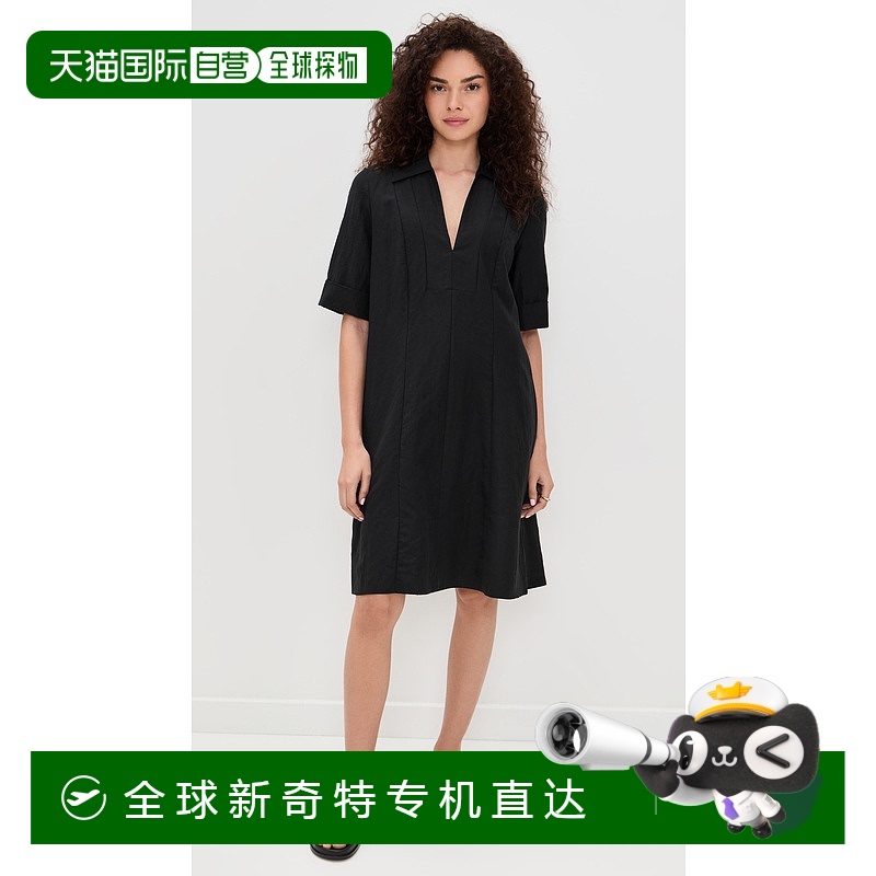 1h可退 香港直邮VINCE 女士 A字形短款连衣裙 black黑色 舒适时尚