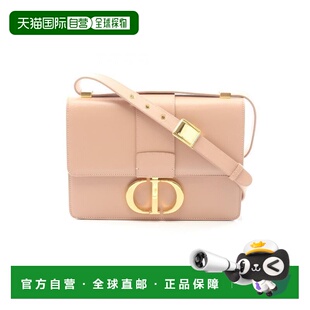 日本直邮中古Dior迪奥女包A级95新Montaigne蒙田包牛皮斜挎包浅褐