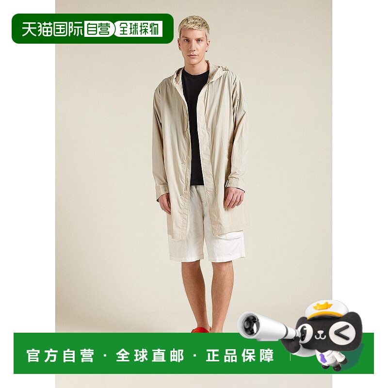自营欧洲直邮Pyrenex Torrent男女通用灰白色长款连帽风衣