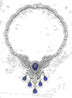 自营 genevive925 纯银立方氧化锆重蓝宝石泪珠项链 - 蓝色 美国