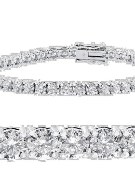 自营 pompeii310 克拉钻石网球手链 14k 白金 7 英寸双锁扣 - 14k