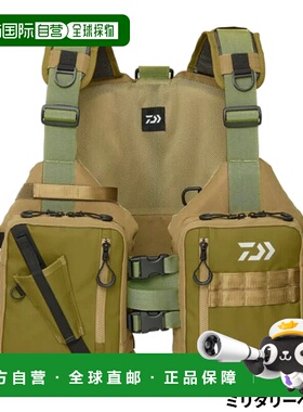 日本直邮Daiwa 救生衣 DF-6425 轻型漂浮游戏背心均码军绿色