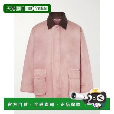 1h可退 AURALEE 男士 皮革边件染有机棉质帆布夹克 A25AB
