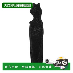 自营philipp pleinLong Dress Black Strass Snake - black 美国